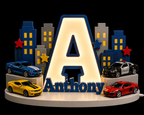 🚗 Personalized Adventure Wheels Name Lamp