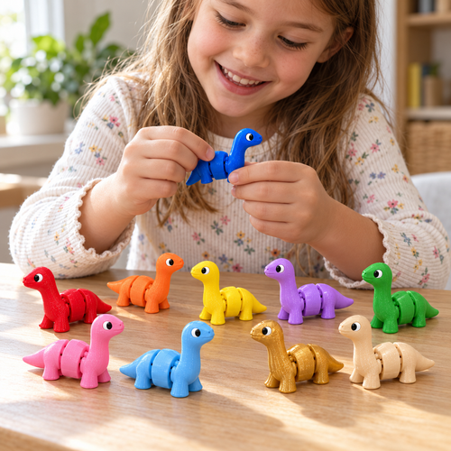 10 Colorful Articulated Dinosaur Toys for Kids | Flexi Dinos