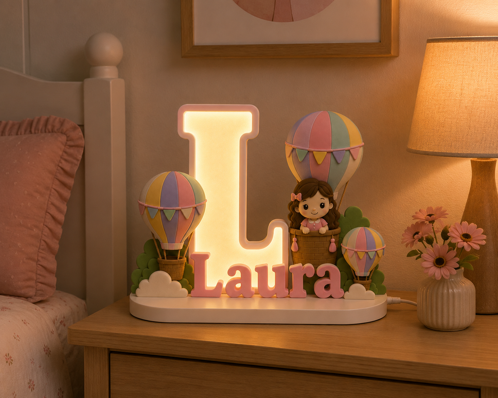 🎈 Personalized Up, Up & Away Name Lamp