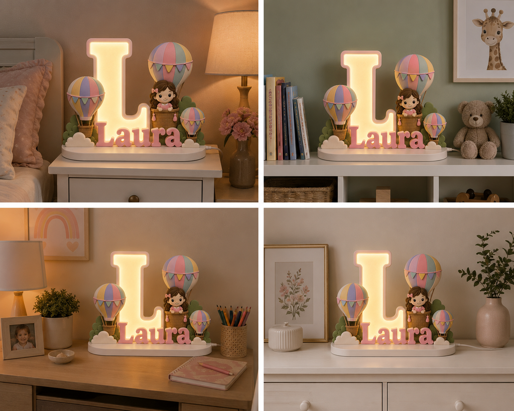 🎈 Personalized Up, Up & Away Name Lamp