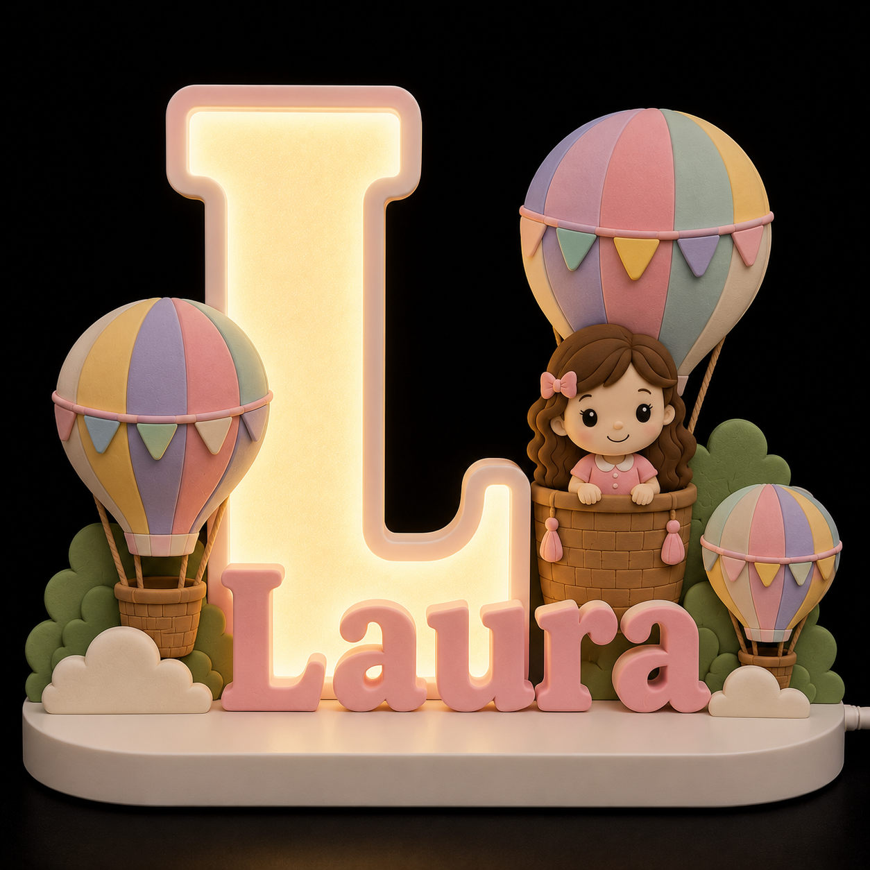 🎈 Personalized Up, Up & Away Name Lamp