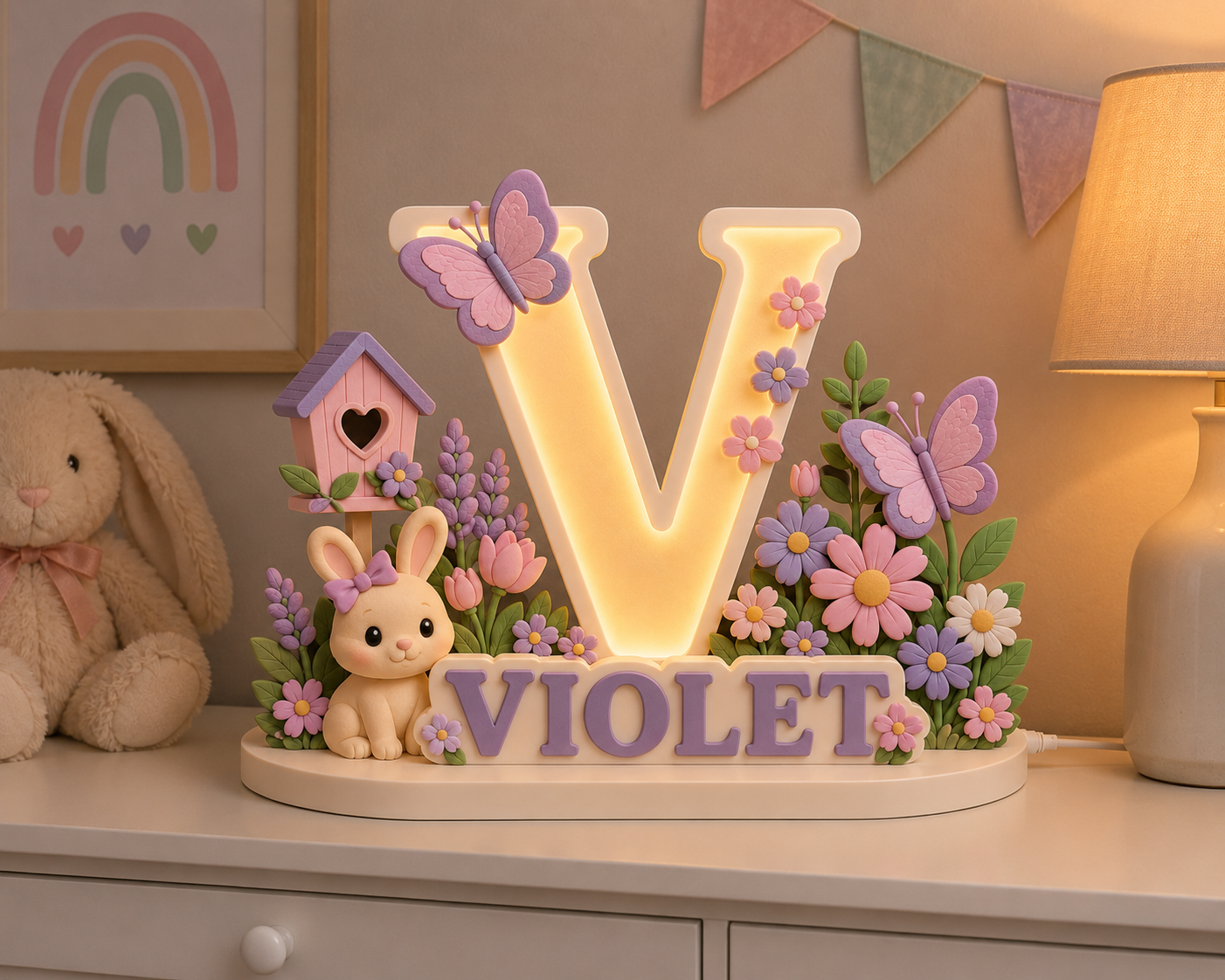 🦋 Personalized Butterfly Garden Name Lamp