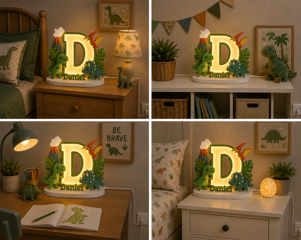 🦖 Personalized Dino Adventure Name Lamp