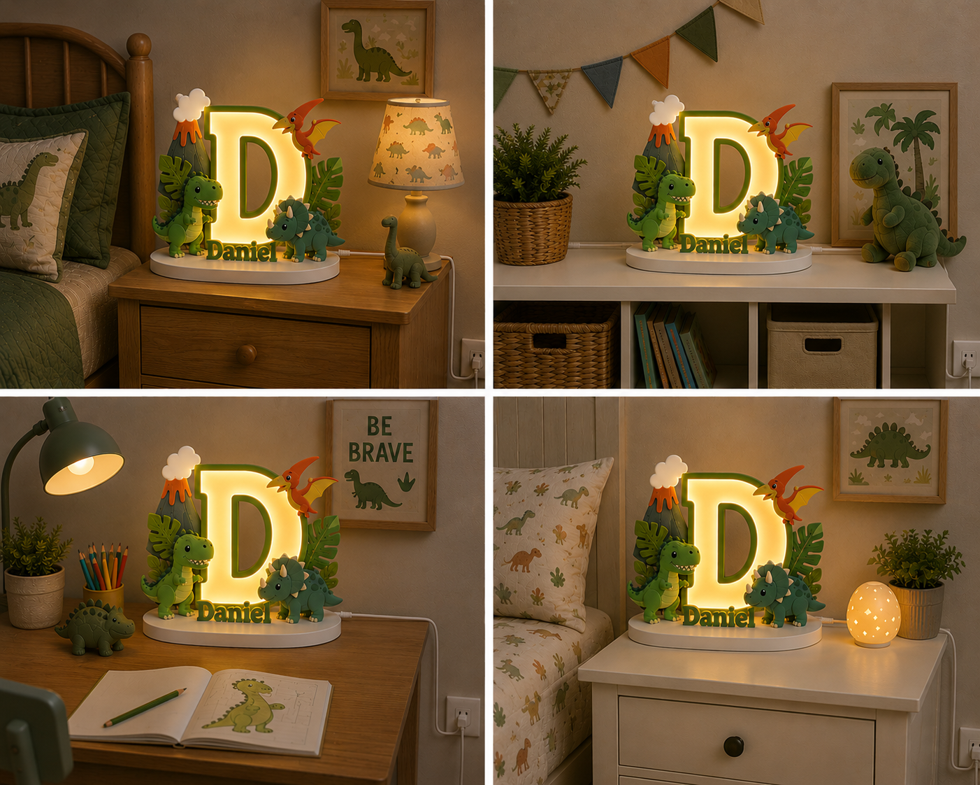 🦖 Personalized Dino Adventure Name Lamp