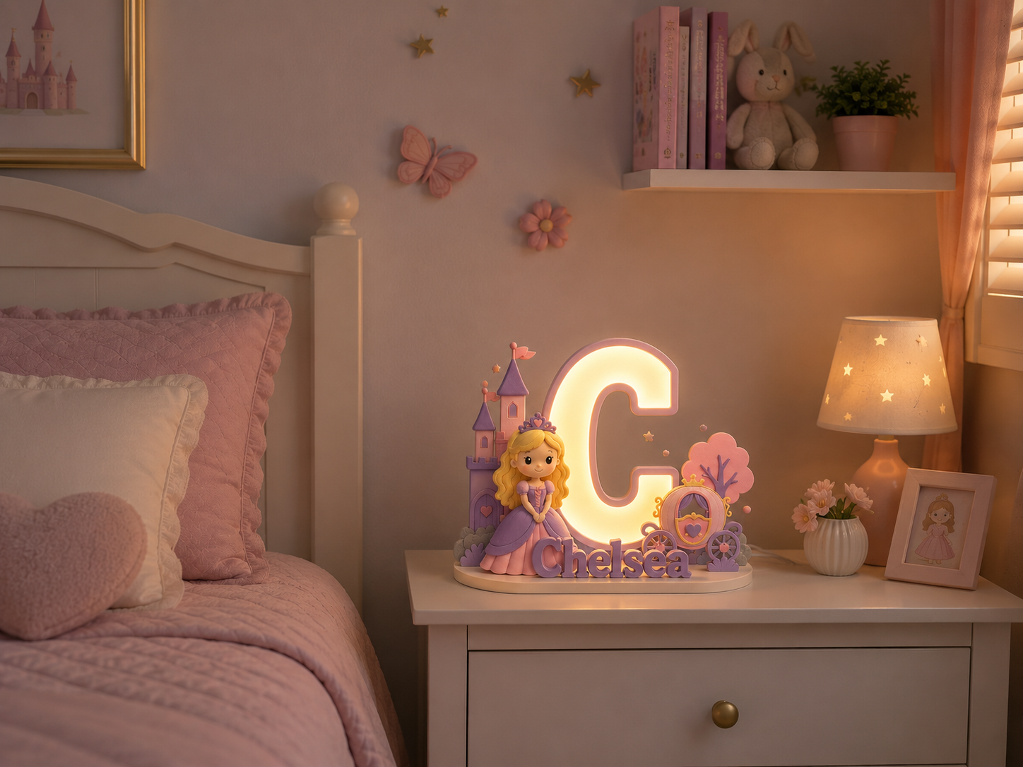 ✨ Personalized Princess Name Lamp