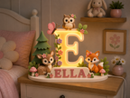 🌲 Personalized Enchanted Forest Name Lamp