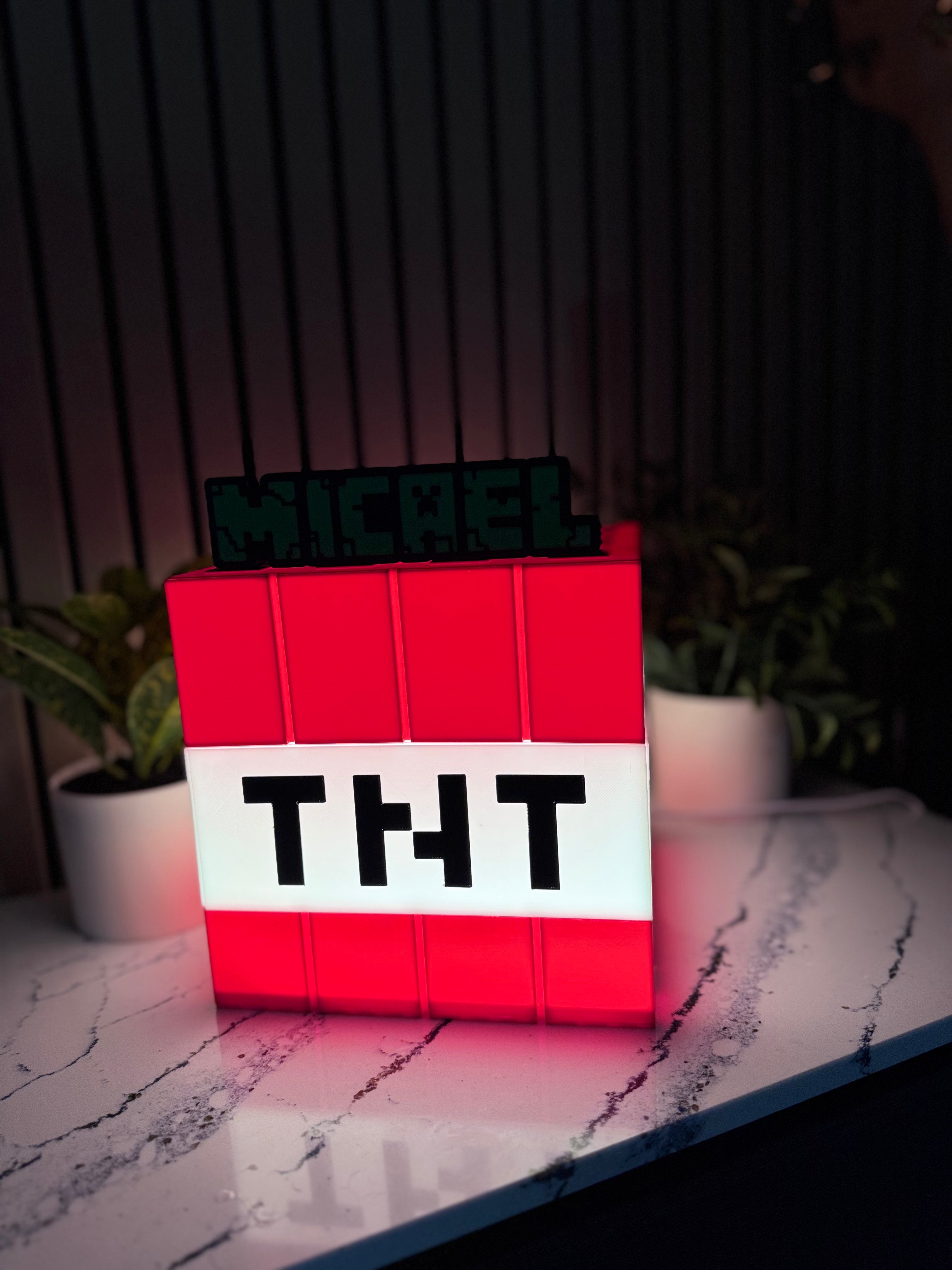 Personalized Minecraft Pixel Block TNT LED Name Lamp | Gaming Room Decor
