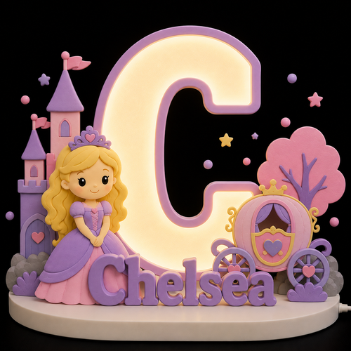 ✨ Personalized Princess Name Lamp
