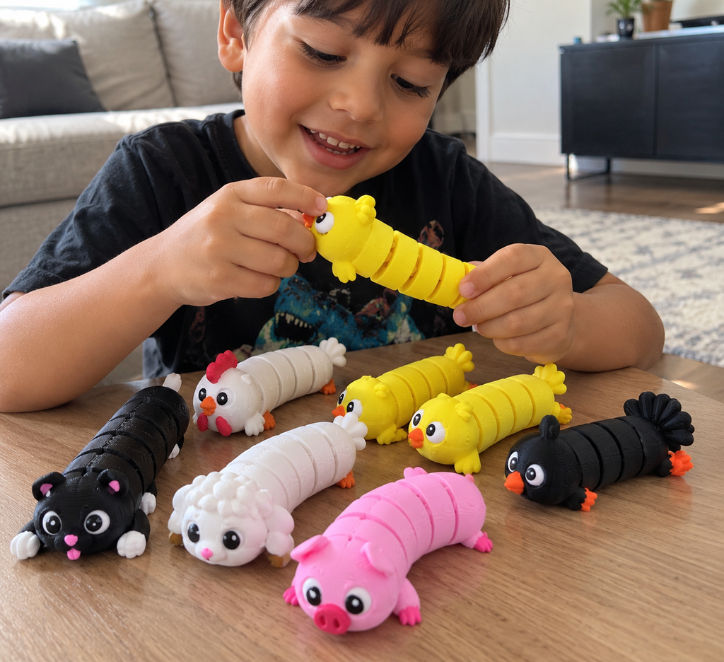 Flexi Friends Animal Toys 8-Pack | Articulated Animal Gift Set