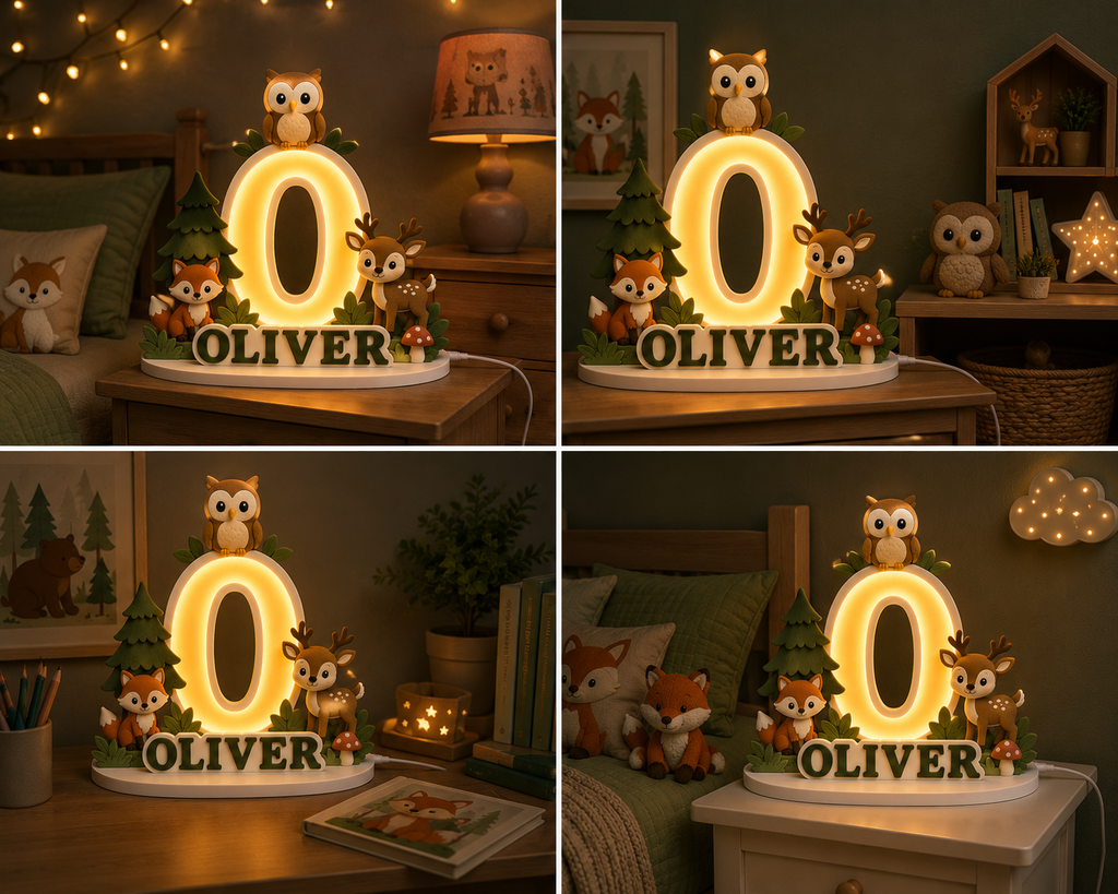 Personalized Magical Woodland Name Lamp